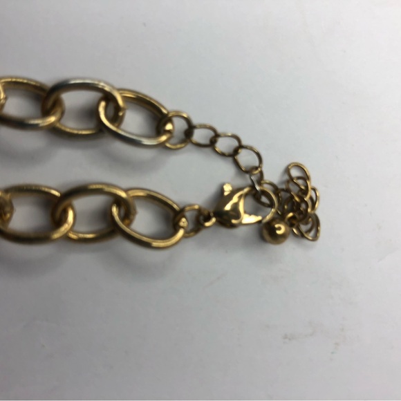 Heart Gold Tone Necklace Turquoise color heart Adjustable Chain - Picture 5 of 10